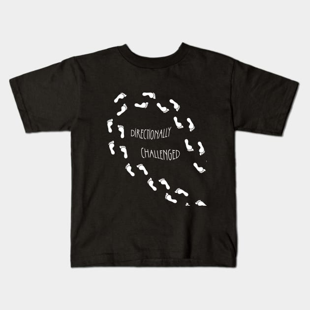 Directionally Challenged Footsteps Kids T-Shirt by 5 Points Designs